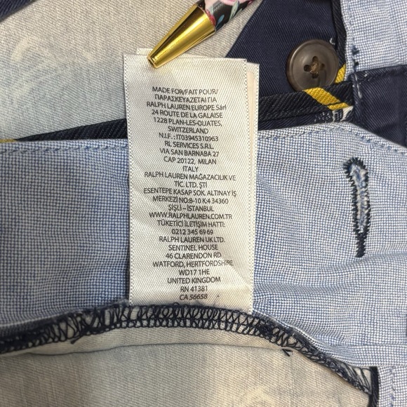 Polo Ralph Lauren Chino Shorts Men 46 Blue -All Over Sailboat Print -Cotton - Picture 7 of 9